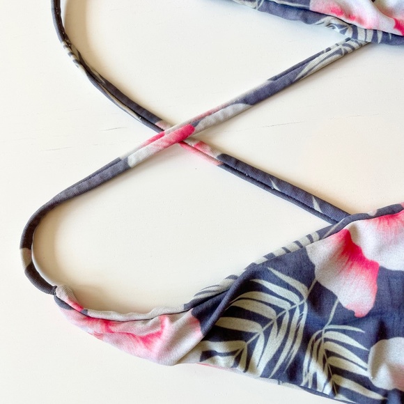 STONE FOX SWIM: Hibiscus One-Piece Swimsuit Open Back Halter - Picture 7 of 13